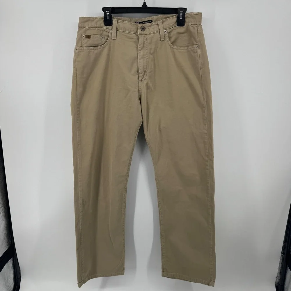 Polo Jeans Co Ralph Lauren Mens Khaki Straight Leg Cotton Pants 34x30‎ Tan 5898Y